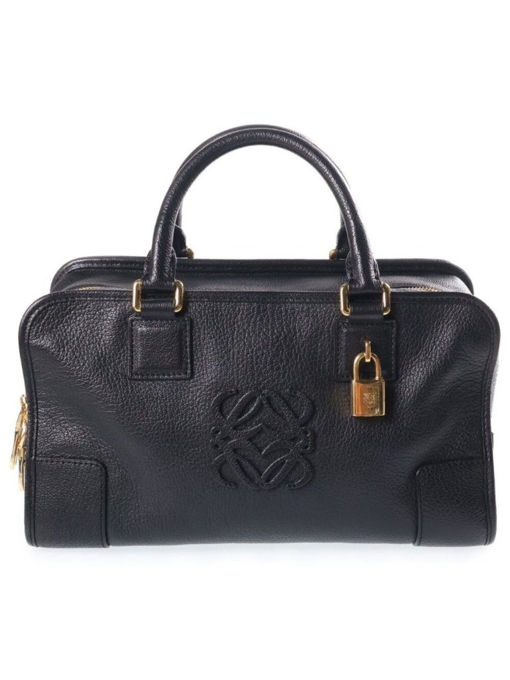 Loewe Amazona 28 Boston Bag Black Leather Gold